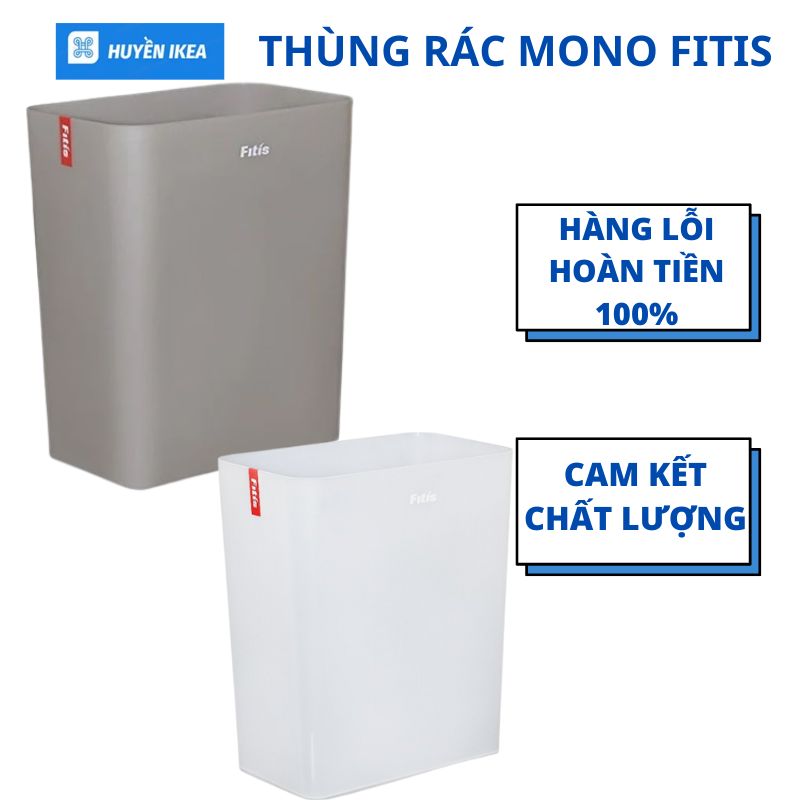 Thùng rác nhựa không nắp nhỏ Fitis Mono Chữ Nhật