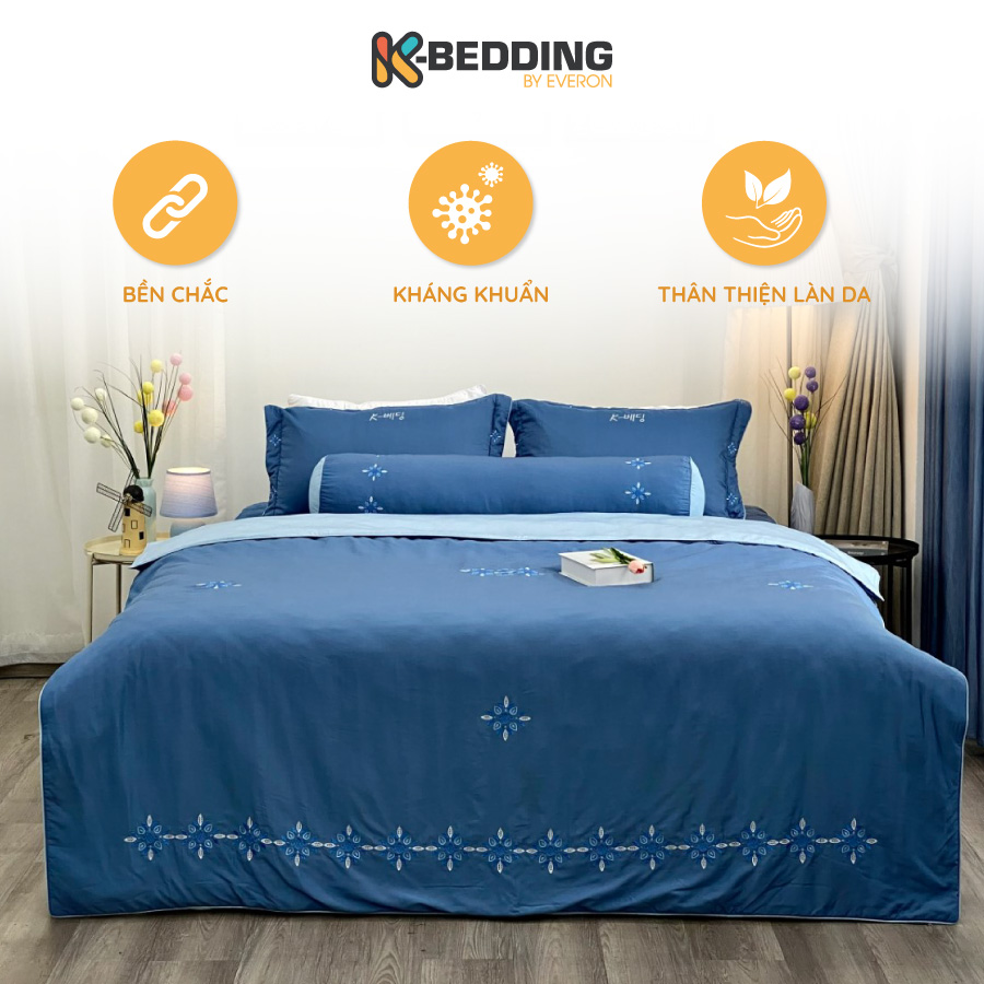 Bộ ga giường chun chần K-Bedding by Everon KMTS - Chất liệu cao cấp MicroTencel nhập khẩu Hàn Quốc, thoáng nhẹ không bai xù (KHÔNG GỒM CHĂN)
