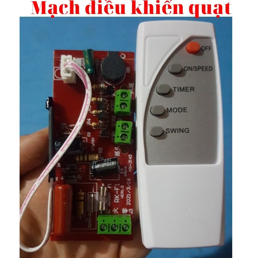 Mạch điều khiển quạt từ xa dành cho các loại quạt,Bộ mạch điều khiển từ xa cho quạt - Bản Tiếng Anh mạch đỏ xịn đủ ic bắt tín hiệu xa, bền đẹp