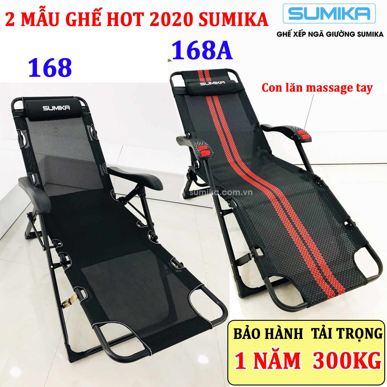 GHẾ XẾP GẤP ĐA NĂNG SUMIKA 168,168A-LĂN TAY MASSAGE NEW 2020 NEW 2020