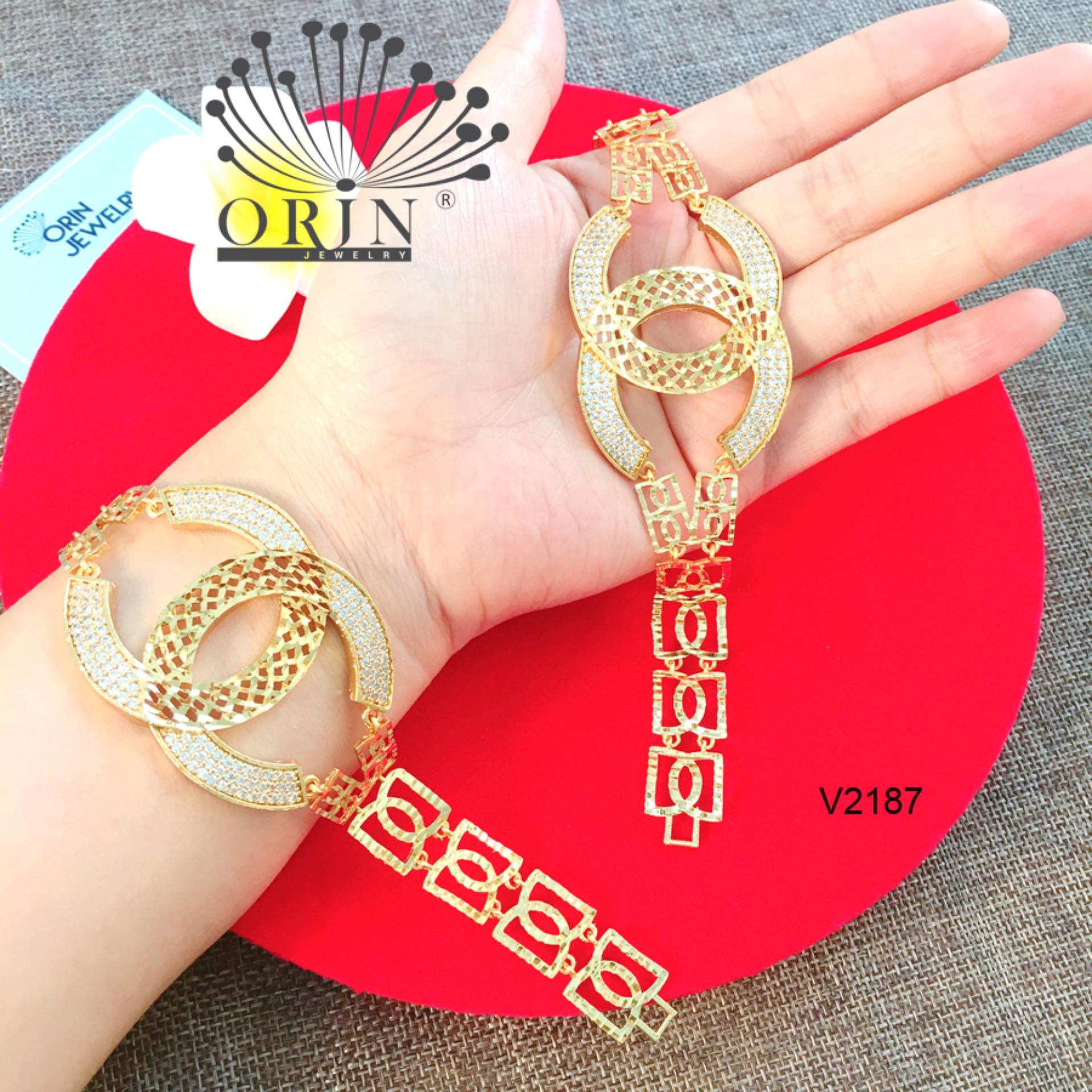 Vòng tay nữ, lắc tay nữ lắc chữ x bền màu thiết kế thời thượng Orin V2187 - Long Tien