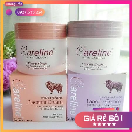 Kem nhau thai cừu Careline Úc màu Tím và Vàng Dưỡng Ẩm