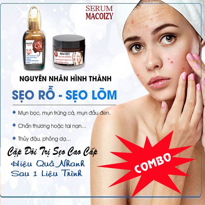 Bộ Serum & Kem Sẹo Rỗ Sẹo Lõm Lâu Năm Hết Thâm