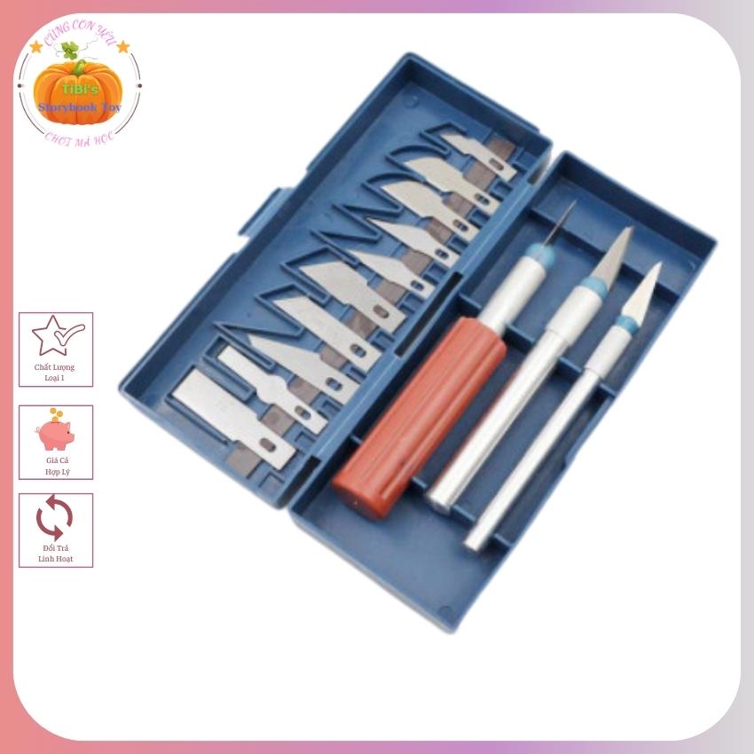 Bộ Dao Tỉa Mỹ Thuật 13 Chi Tiết Đa Năng Cắt Xốp, Chai Lọ Nhựa, Bìa Carton Làm Thủ Công