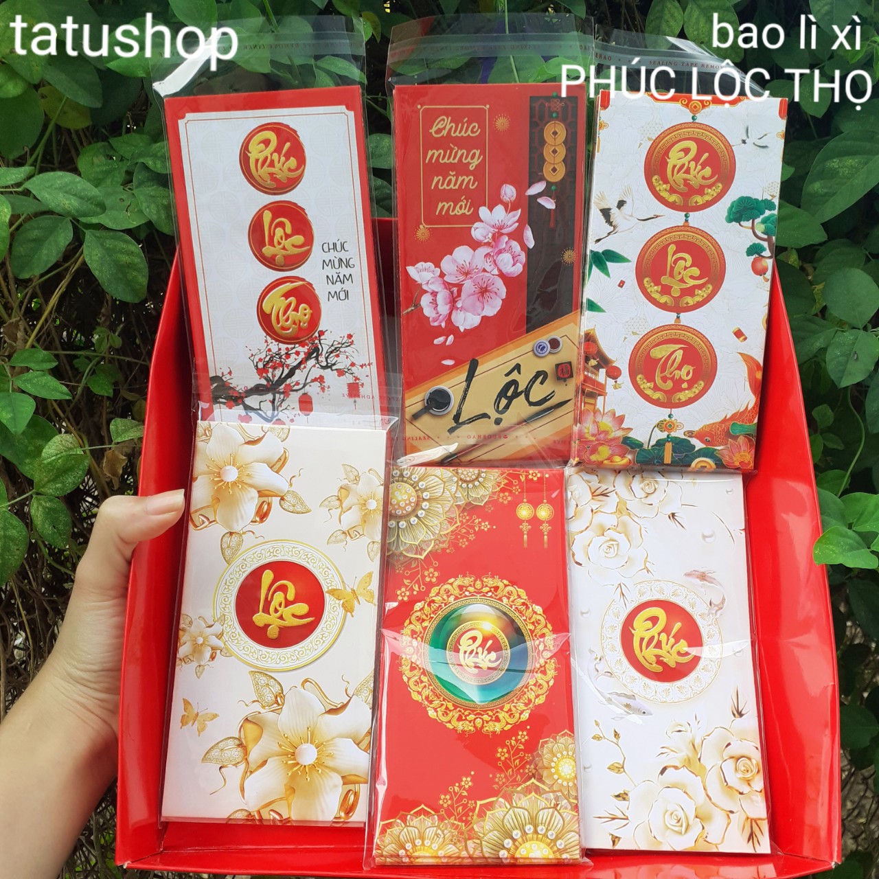 Bao lì xì 2022 phúc lộc thọ, lì xì tết đỏ đẹp