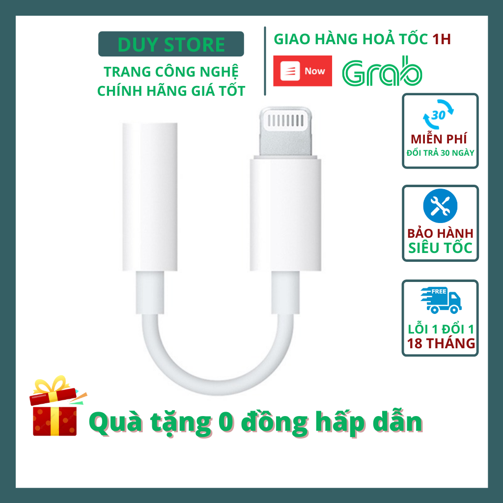 Jack chuyển đổi tai nghe iphone lightning ra 3.5mm cho iphone - halustore