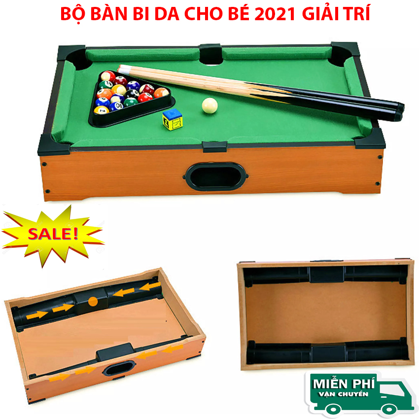 Bộ bàn Bi Da 2 Gậy Dành Cho Bé-  Bàn chơi bida lỗ đồ chơi 6 lỗ- Cho bé vui chơi bi a đồ chơi trẻ em cho bé trai giải trí- Thiết kế giống với bàn bi-a thực- An toàn cho bé khi sử dụng- Bảo Hành 12 Tháng