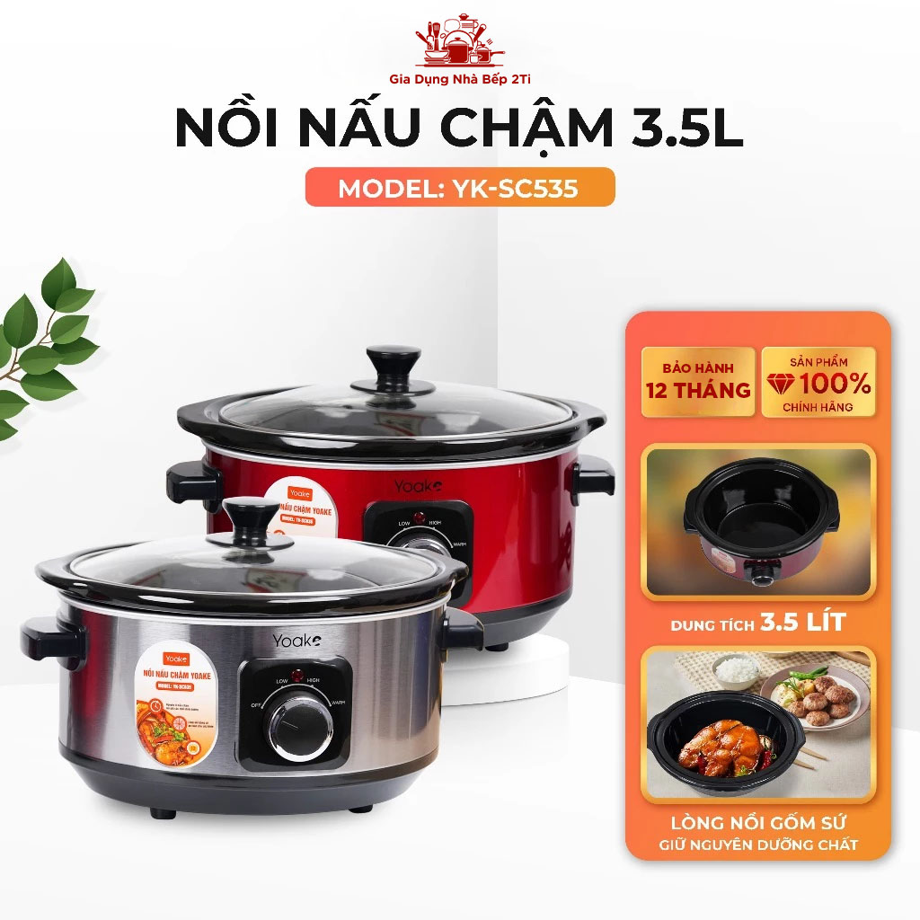Yoakke sc16.7 slow cooker 200W capacity baby porridge cooking column nourishing food-12 months warranty