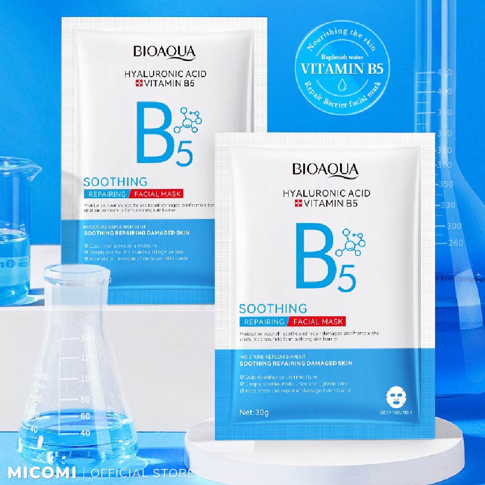 COMBO 10 Mặt Nạ B5 Repair Vitamin Phục Hồi Da Cấp Ẩm Giảm Sưng Mụn Đỏ Làm Dịu Dưỡng Trắng Da Mask Giấy Đắp Mặt MICOMI Cosmetics