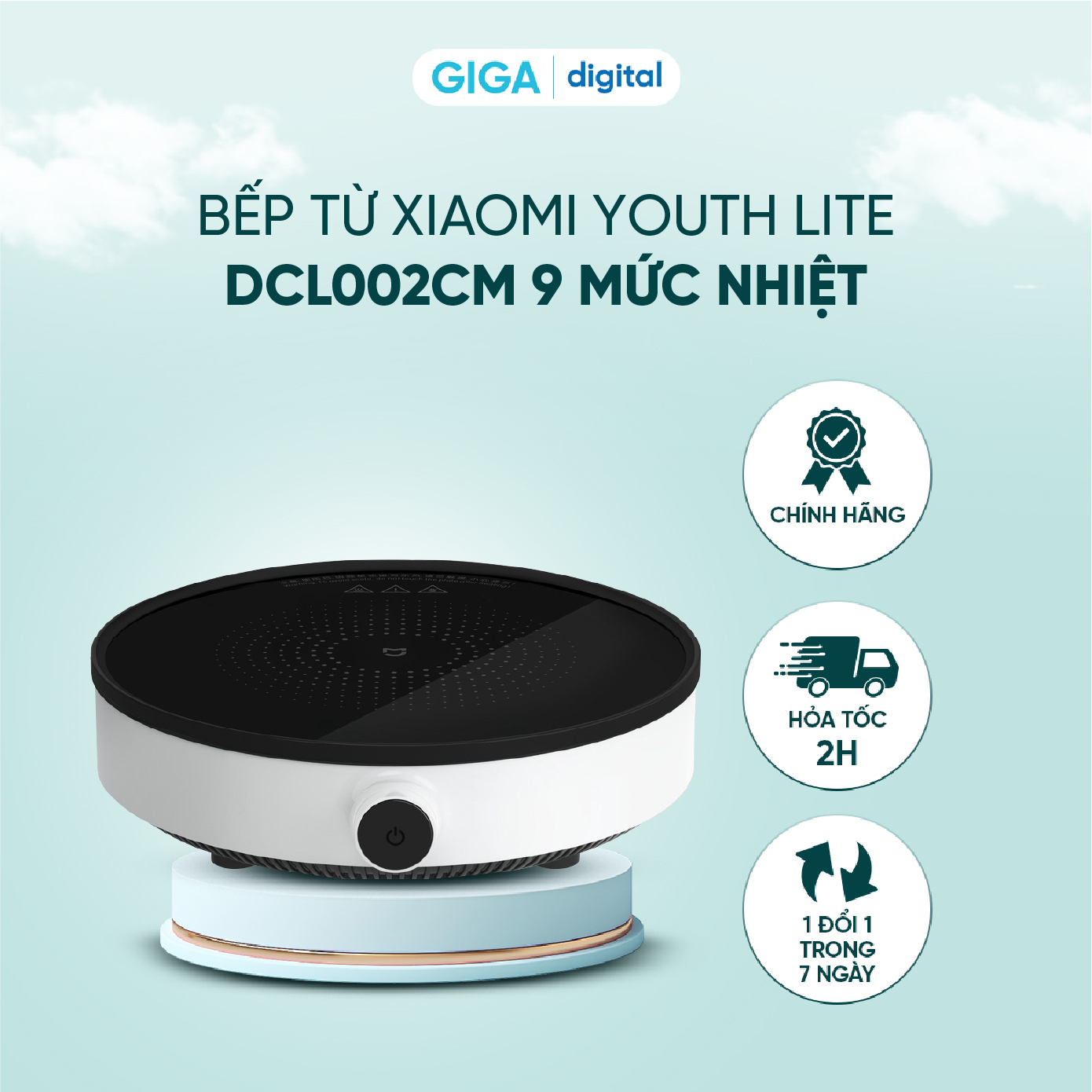   SIÊU GIẢM GIÁ  Bếp từ Xiaomi Youth Lite DCL002CM 9 mức nhiệt công suất 2100W - Bếp nấu lẩu nhỏ gọn - Bếp điện mini điều chỉnh nhiệt chính xác làm nóng nhanh 