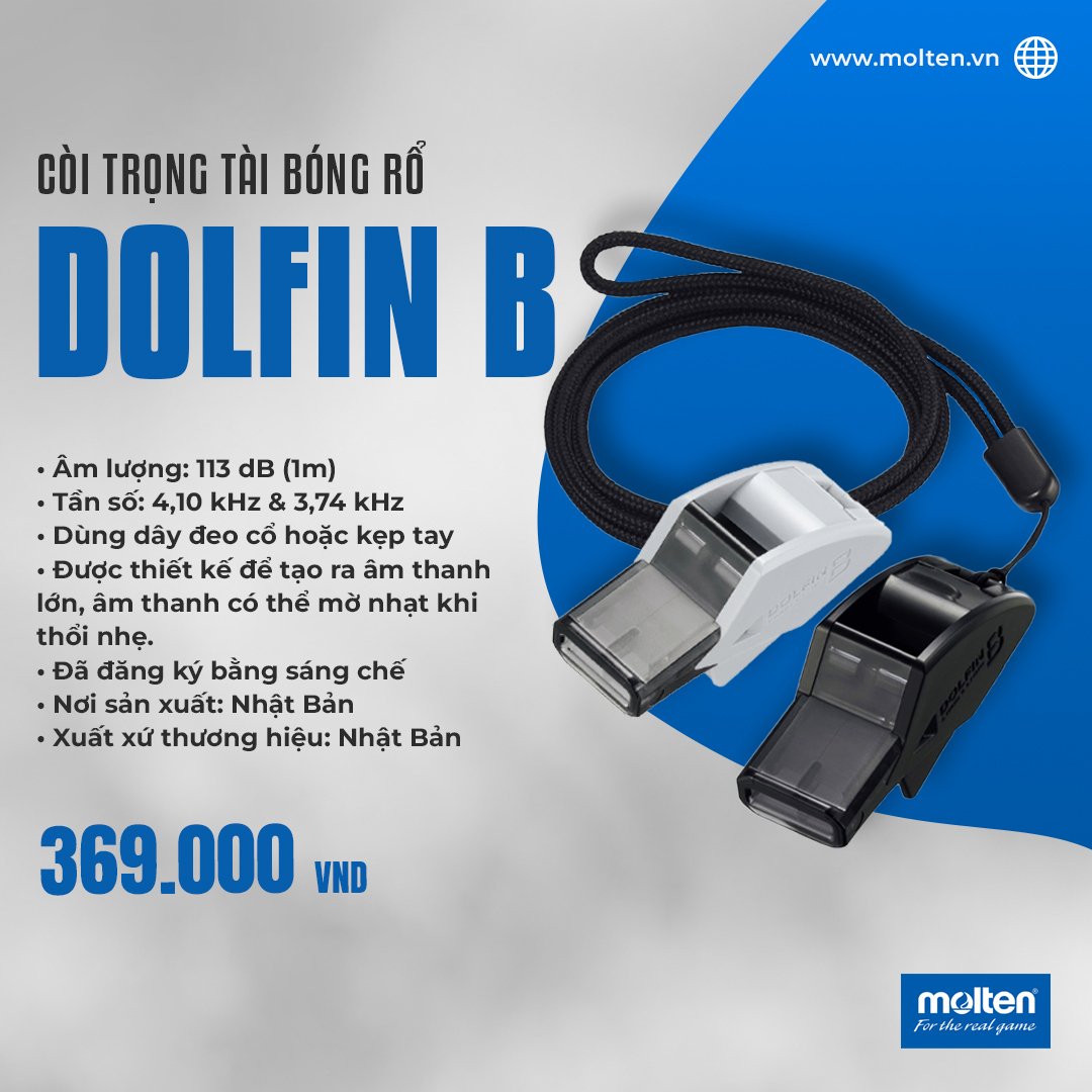 CÒI TRỌNG TÀI BÓNG RỔ MOLTEN DOLFIN B