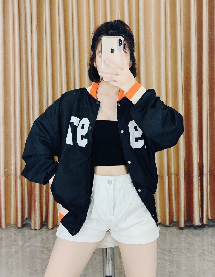 Áo khoác bomber unisex in chữ siêu ngầu siêu cá tính