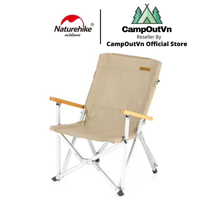 Ghế cắm trại naturehike campoutvn naturehike ghế cắm trại du lịch dã ngoại ghế gấp đen lưng tựa A030