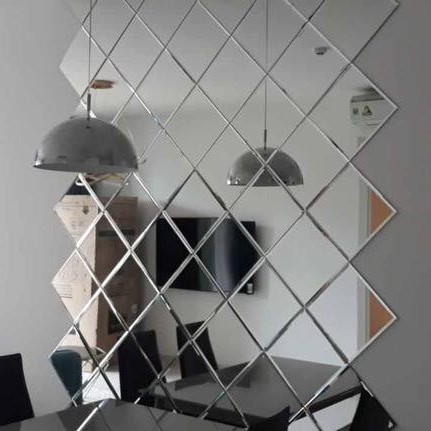 Gương hình thoi dán tường cỡ lớn 20x20cm gương trang trí gương decor cỡ lớn gương tráng bạc gương 3D hình thoi