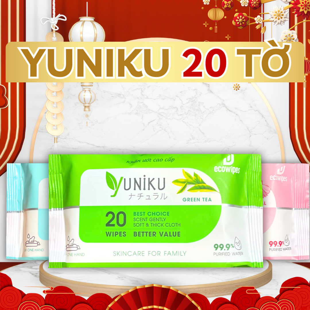 Khăn giấy ướt cao cấp 20 Tờ Yuniku
