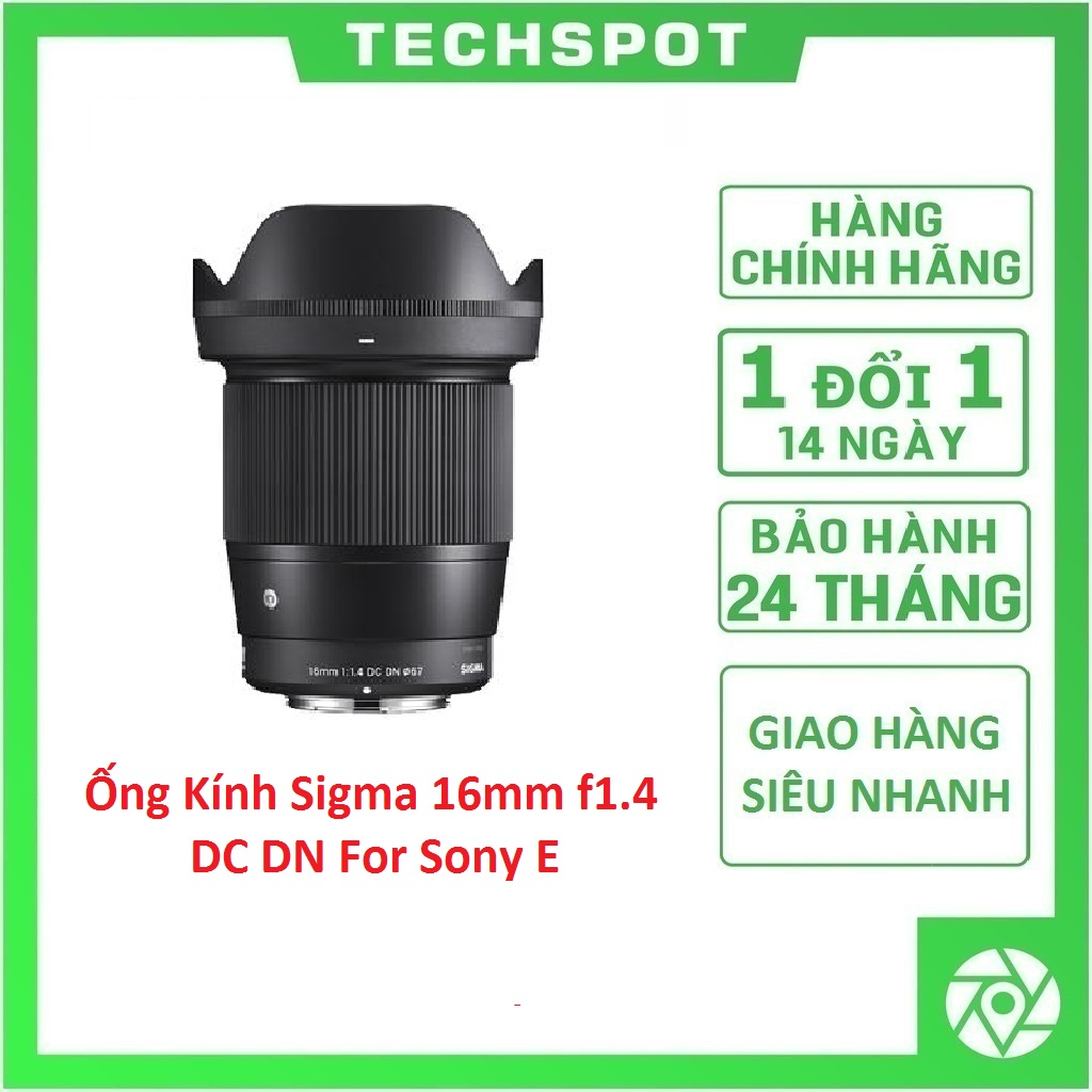Ống kính sigma 16mm f1.4 dc dn for sony e | bảo hành 24 tháng | hàng chính hãng