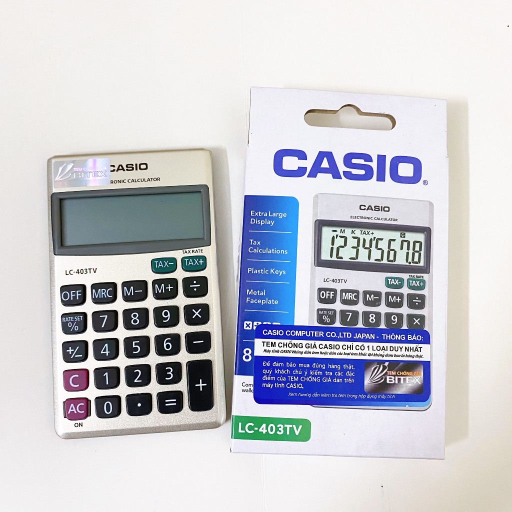 Máy Tính Cầm Tay Casio LC403TV - Máy Tính Cầm Tay Nhỏ Gọn, Phím Bấm Nhẹ Nhàng - Sử Dụng Siêu Bền - Hàng Chính Hãng - Máy Tính Bỏ Túi - Máy Tính Học Sinh - Máy Tính Nhỏ Gọn