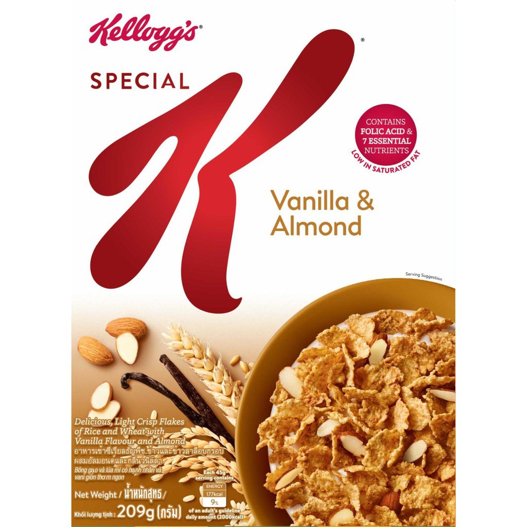 Ngũ cốc ăn sáng Kellogg's Special K Vanilla Almond 209g