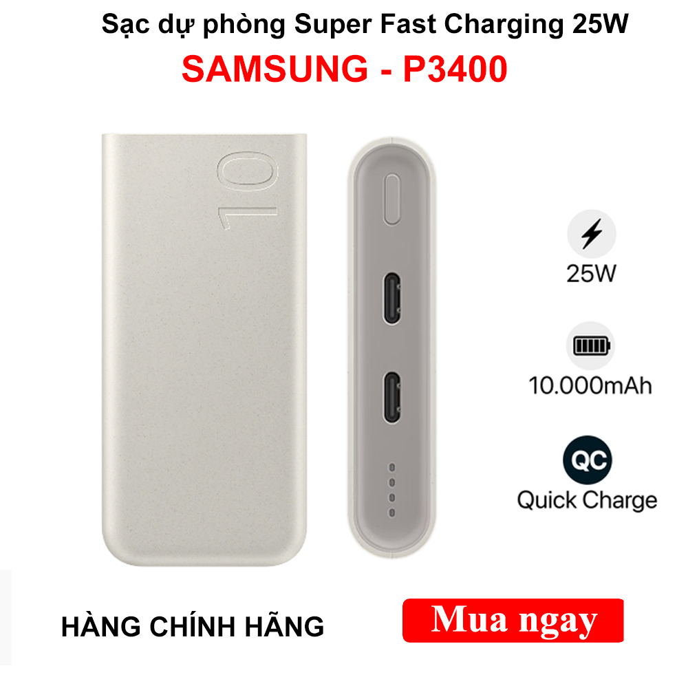 Sạc dự phòng Super FastCharging Samsung 25W 10.000 mAh - Hàng chính hãng