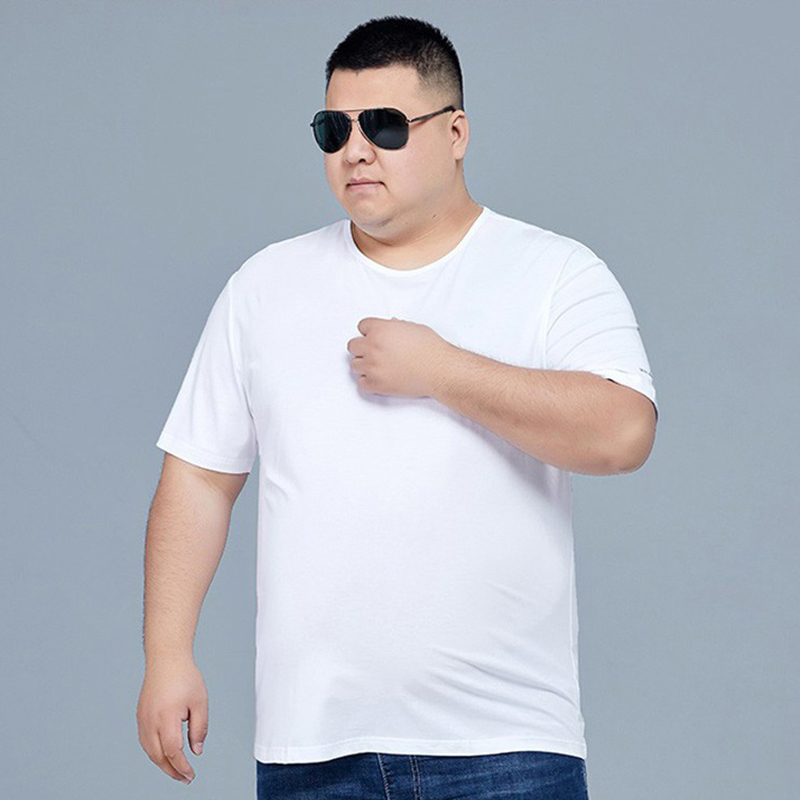 Áo thun nam big size 110kg 5XL vải mềm mại thoáng mát - Áo phông trơn trắng đen size lớn cho người mập - BigsizeSG - 2