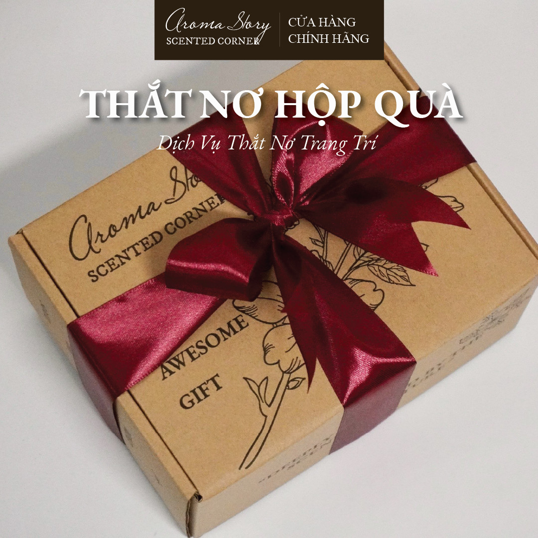 Dịch vụ thắt nơ ruy băng hộp quà aroma story dành tặng sinh nhật, kỷ niệm, giáng sinh, người yêu