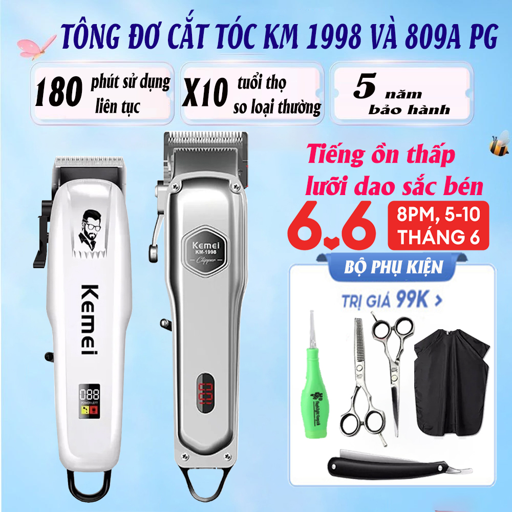 Tông đơ cắt tóc,tăng đơ cắt tóc,tông đơ cắt tóc chuyên nghiệp kemei KM 1998,kemei 809A, codos tông đơ cắt tóc trẻ em, người lớn,tông đơ hớt tóc, máy hớt tóc kemei...