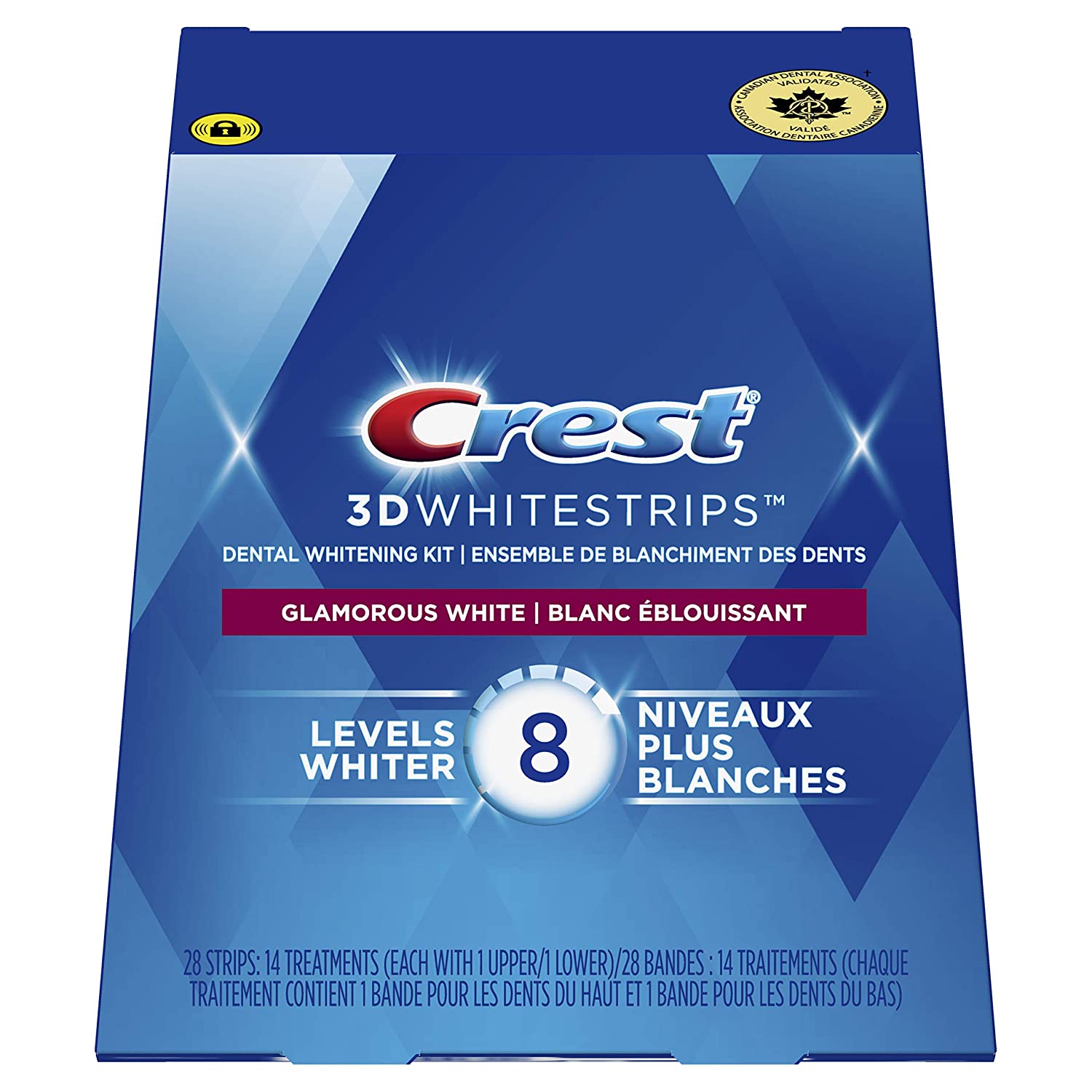 Hộp 14 cặp miếng dán trắng răng C.r.e.s.t 3D White Whitestrips Glamorous White của Mỹ