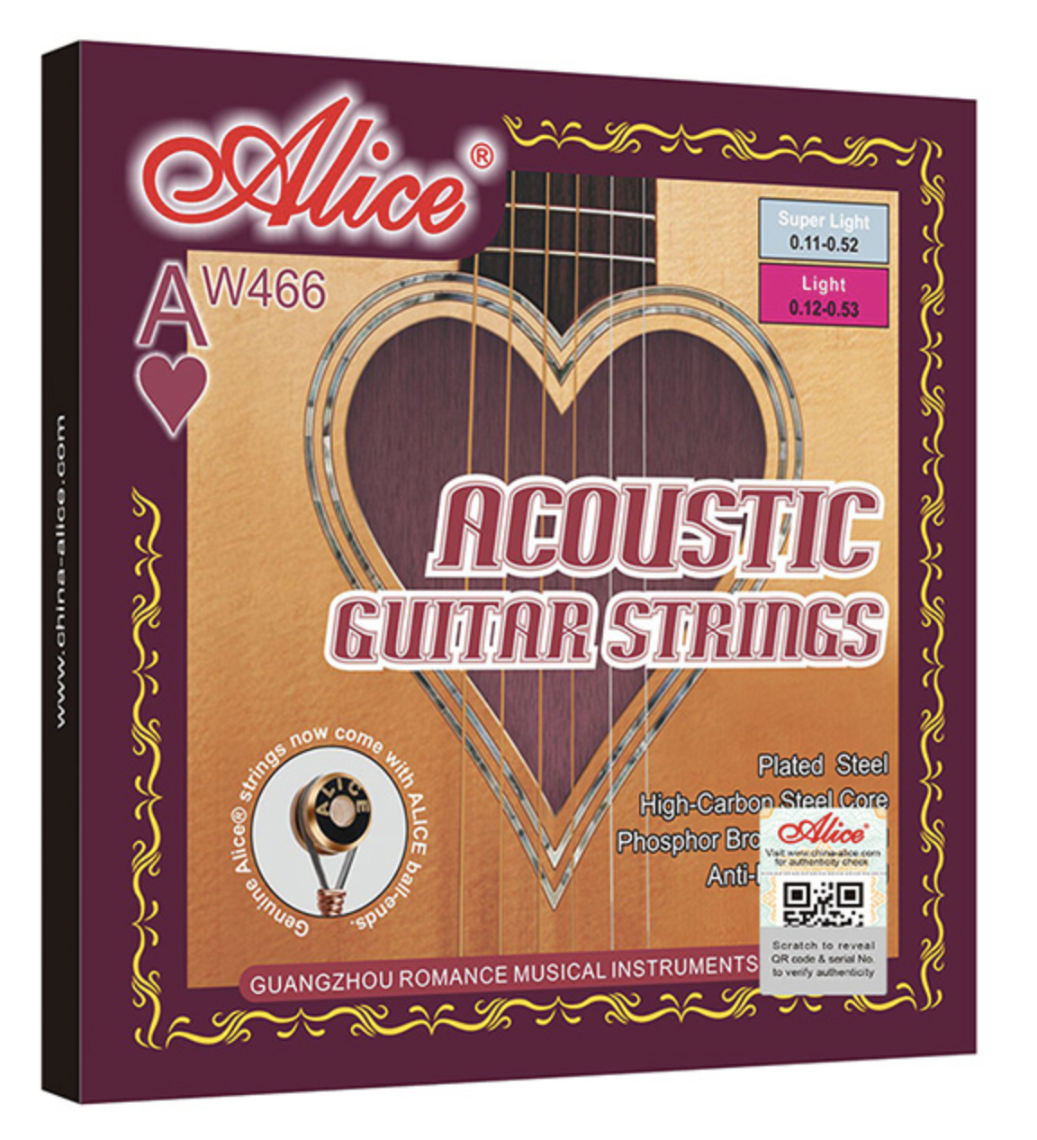 Bộ dây đàn guitar acoustic alice aw466 - chính hãng alice