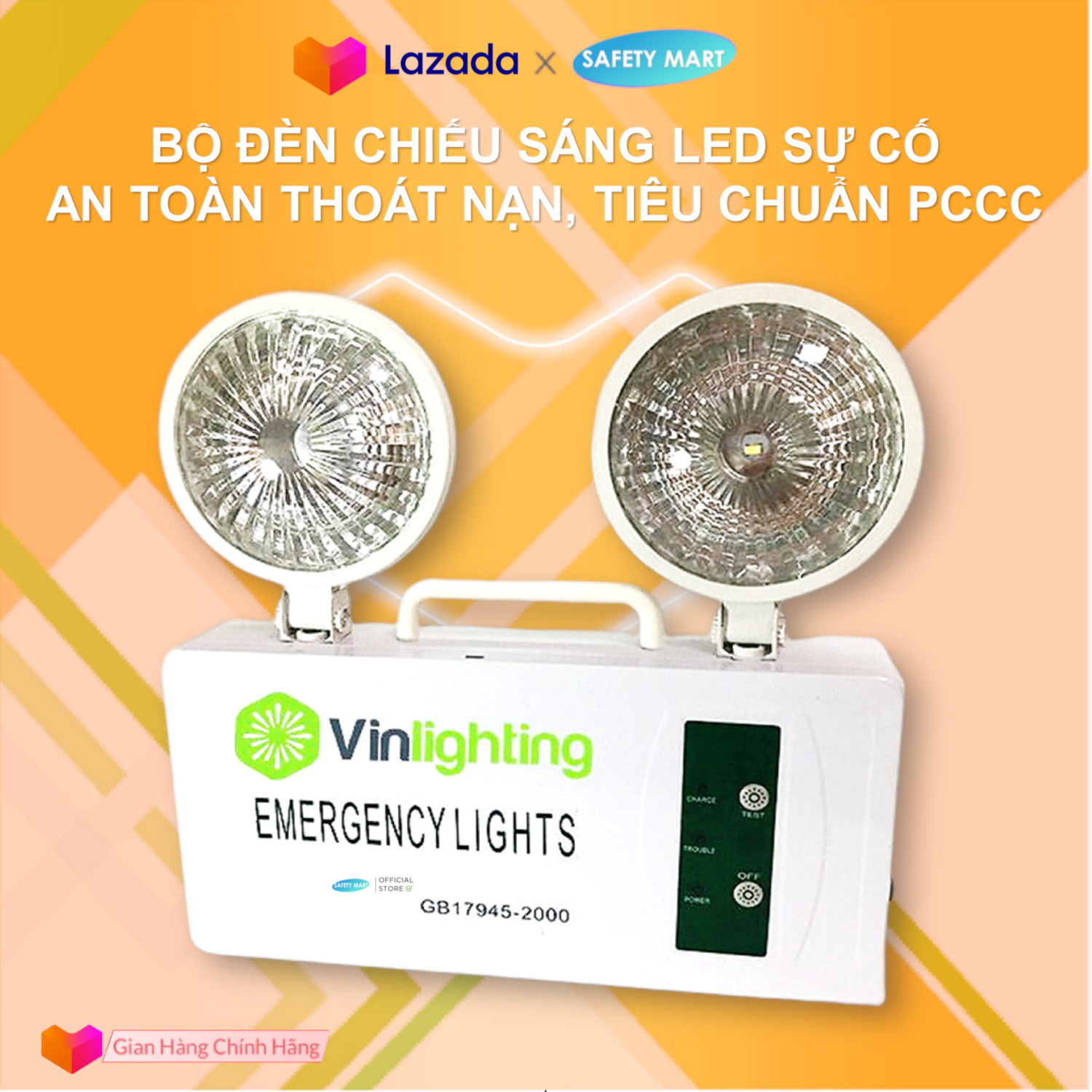 Đèn chiếu sáng sự cố PCCC khẩn cấp VIN-SC-005 Nhật quang, Bóng Led siêu sáng Thời gian chiếu sáng trên 120 phút, Đèn sự cố thoát hiểm Thiết bị phòng cháy chữa cháy - Hàng Chính Hãng Safety Mart Official