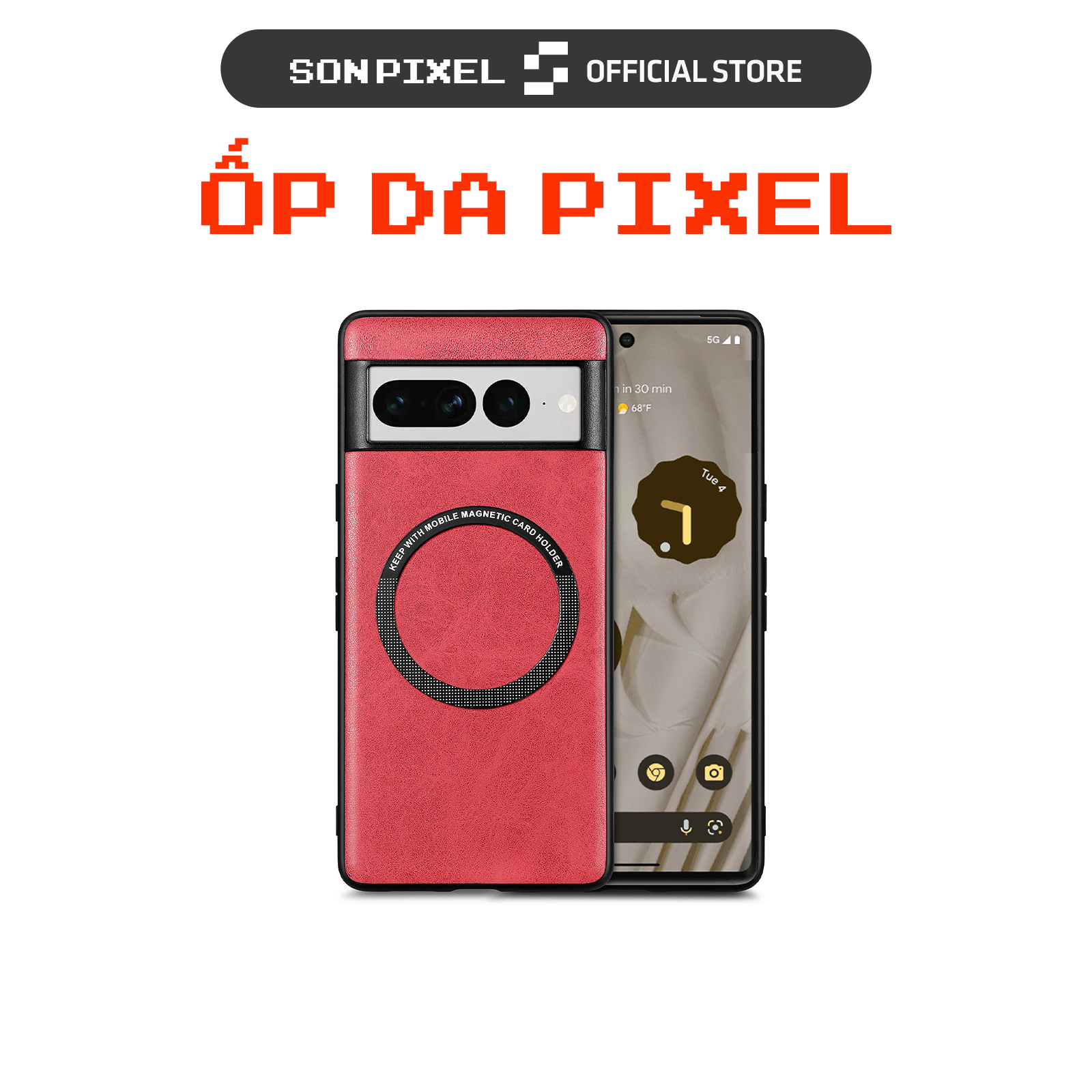 Ốp Lưng Điện Thoại Google Pixel, Ốp Da PU Kết Hợp Hút Từ Tính Cho Pixel 7, Pixel 7 Pro, Pixel 8, Pixel 8 pro...SonPixel