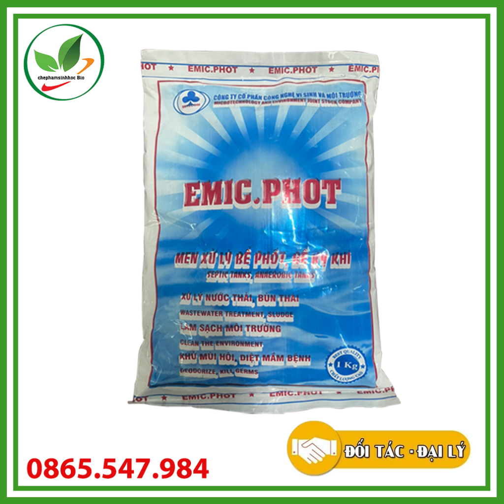 Chế phẩm sinh học Emic phot. Xử lý nước thải hồ kỵ khí. Gói 1kg