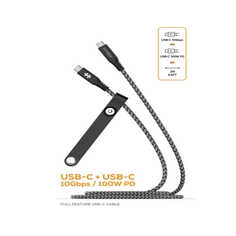 Cáp Chuyển Usb-C to Usb-C 2M HyperDrive Data & Charging 10GBPS + 100W