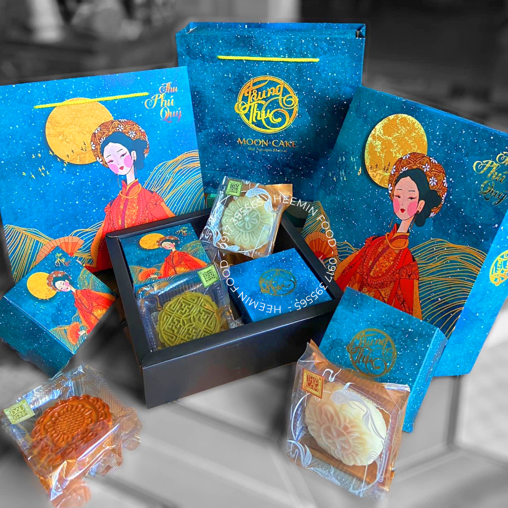 Lễ hộp trung thu thu phú quý 4 bánh x 160g | heemin food | ngon thượng hạng, đặc sản hải phòng