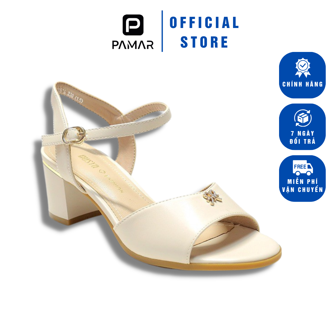 Giày dép nữ, sandal nữ hãng dusto da mềm êm gót vuông cao 5cm đi học đi làm đi chơi