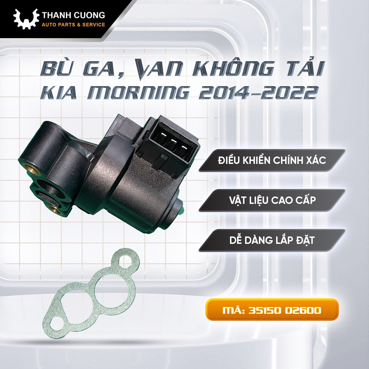 Bù ga, van không tải dành cho Kia Morning 2014-2022 | Mã: 35150 02600 | Hàng chuẩn Hàn quốc giúp xe hoạt động ổn định và tiết kiệm nhiên liệu