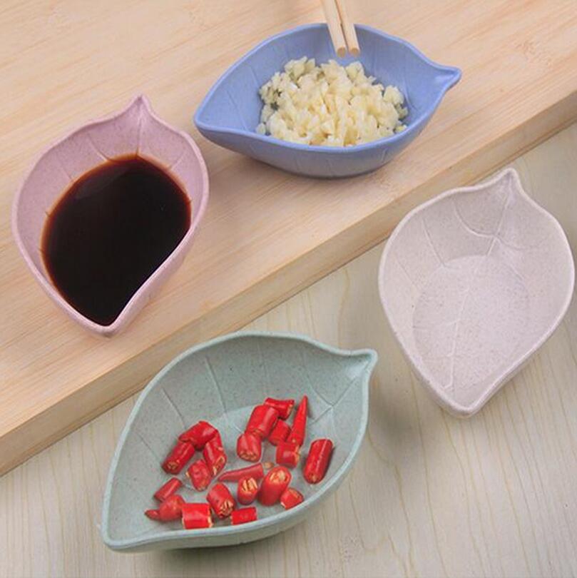 Đĩa đựng gia vị đồ ăn vặt hình chiếc lá ngôi sao bằng lúa mạch an toàn