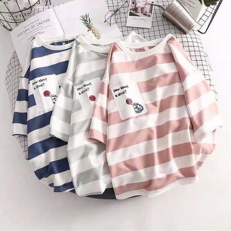 Áo thun kẻ sọc- Áo thun unisex nam nữ đều mặc được