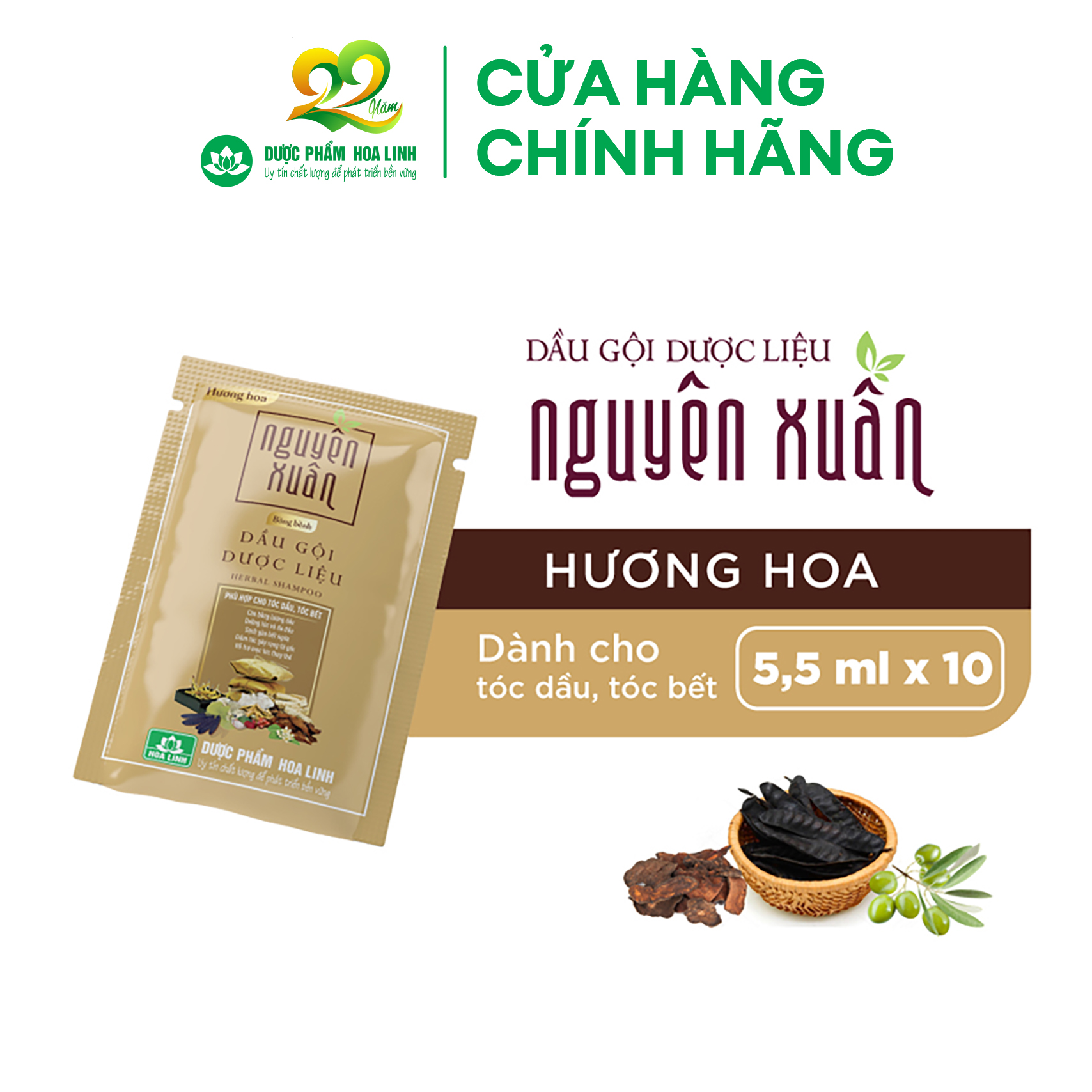 Dầu gội dược liệu Nguyên Xuân Bồng Bềnh dây 10gói x 5.5ml