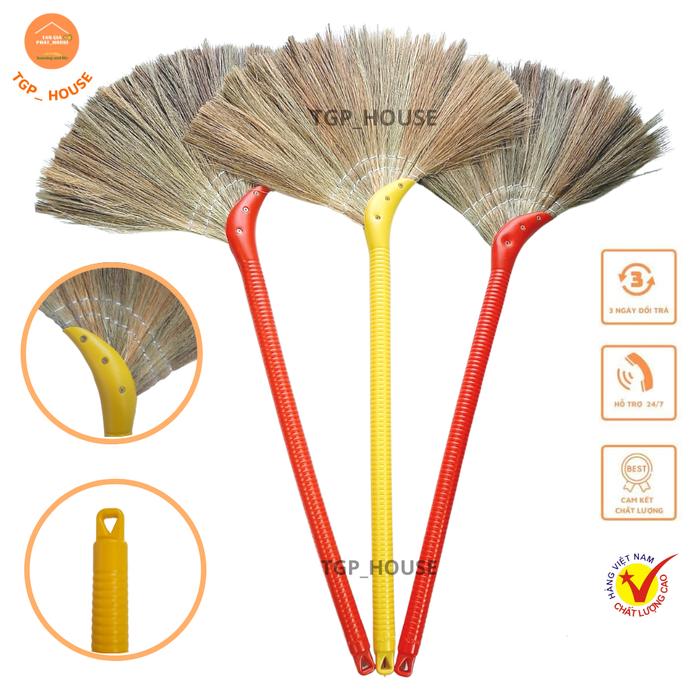 Chổi cỏ quét nhà cán nhựa bền đẹp tiện dụng