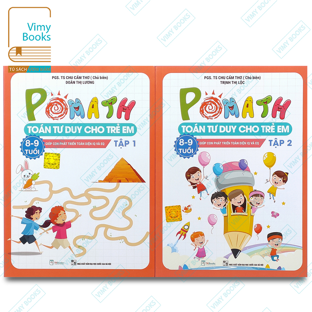 Sách - combo toán tư duy pomath cho trẻ 8 - 9 tuổi