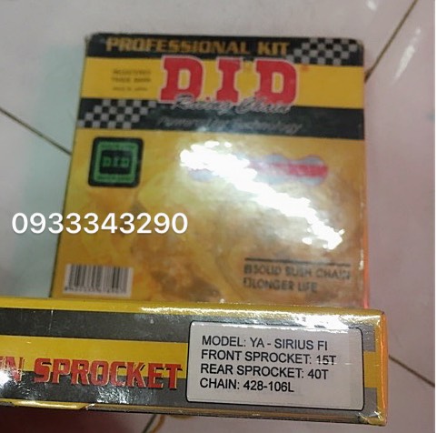 Nhông sên dĩa vàng did cho ex 4s - ex 135 - ex 150 - sirius fi