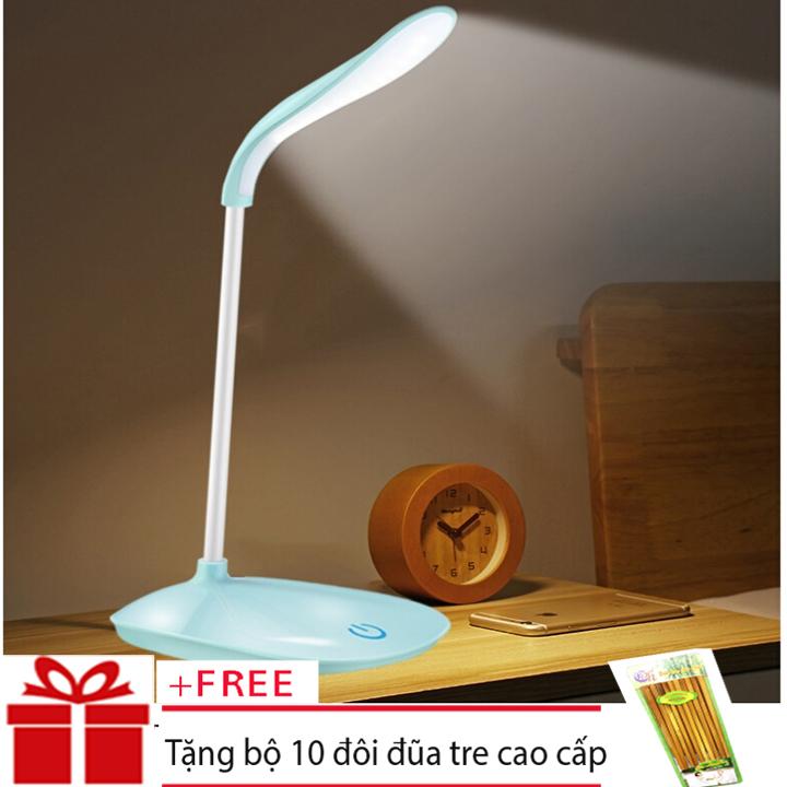 Đèn 20 Led để bàn cảm ứng chạm chống cận, làm việc, đọc sách - Đèn Led để bàn cảm ứng chạm chống cận + Tặng bộ 10 đôi đũa tre đẹp