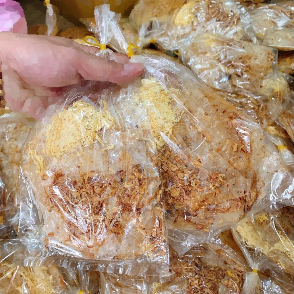 Bánh tráng xì ke chà bông hành phi