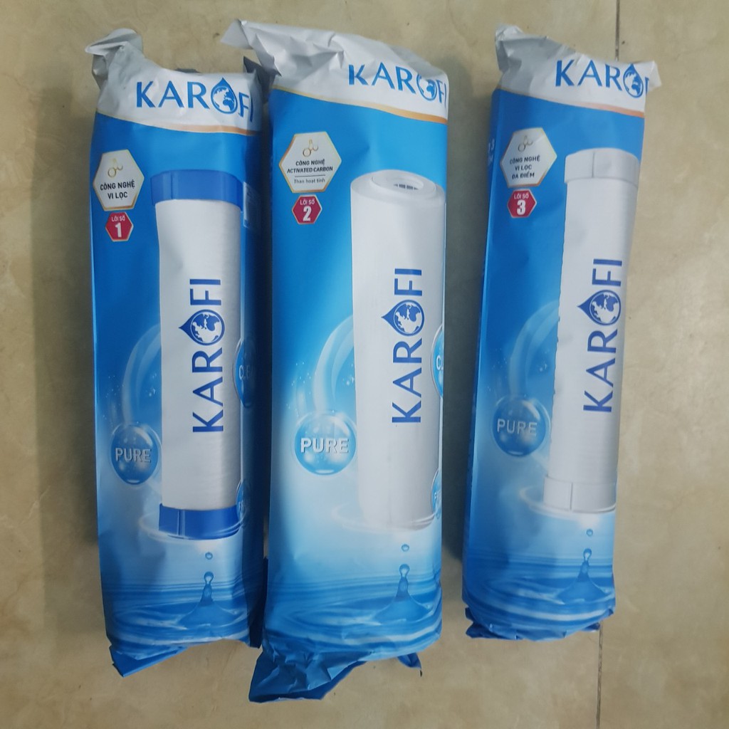 Bộ 3 lõi lọc Karofi chính hãng, bộ 3 lõi lọc thô 123 Karofi