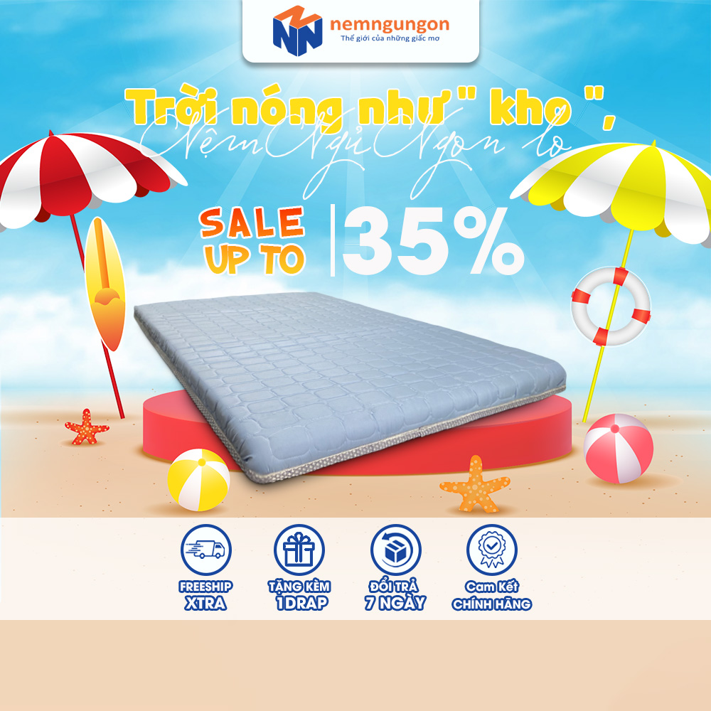 Đệm topper nệm foam đàn hồi và êm ái không xẹp lún, đủ size 80, 1m, 1m2, 1m4 ,1m6 ,1m8, 2m