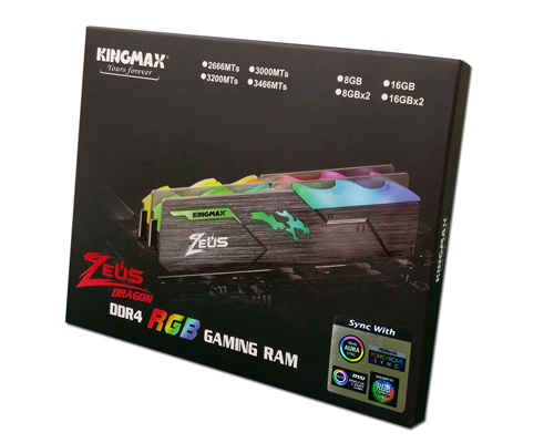 Ram pc kingmax zeus dragon rgb 8gb ddr4 3200mhz