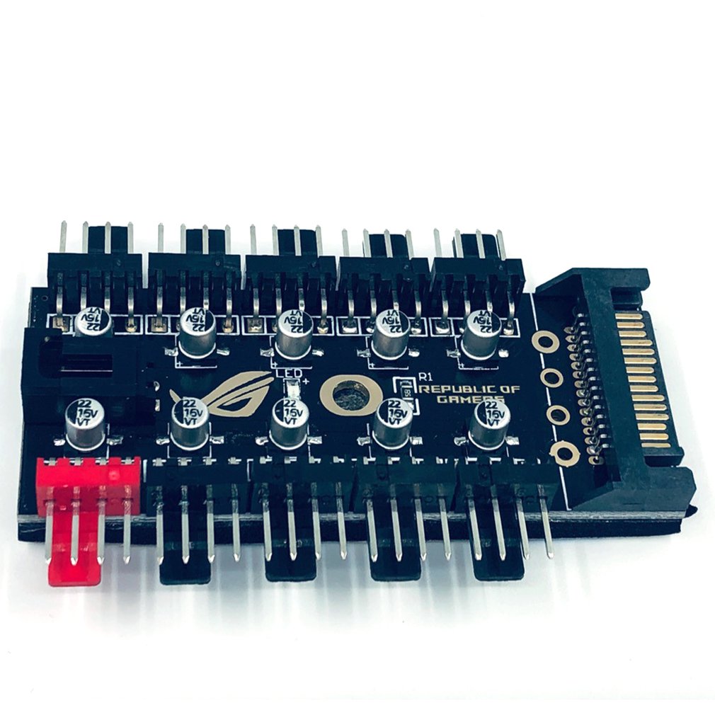 [COD] 1-10 Bo Mạch Chủ, Điều Khiển Tốc Độ Adapter cho PC, 4-Pin PWM, quạt làm mát, HUB Disparter Mở Rộng, 12V SATA Cung Cấp Điện4D Lớn Cổng,