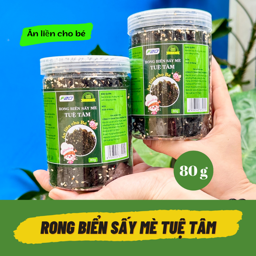 Rong Biển sấy mè Tuệ Tâm Ăn Liền Không Cay 5 Hộp (80gr/Hộp) - Rong Biển Sấy Mè - Rong Biển Trộn Cơm - Rong Biển Ăn Liền