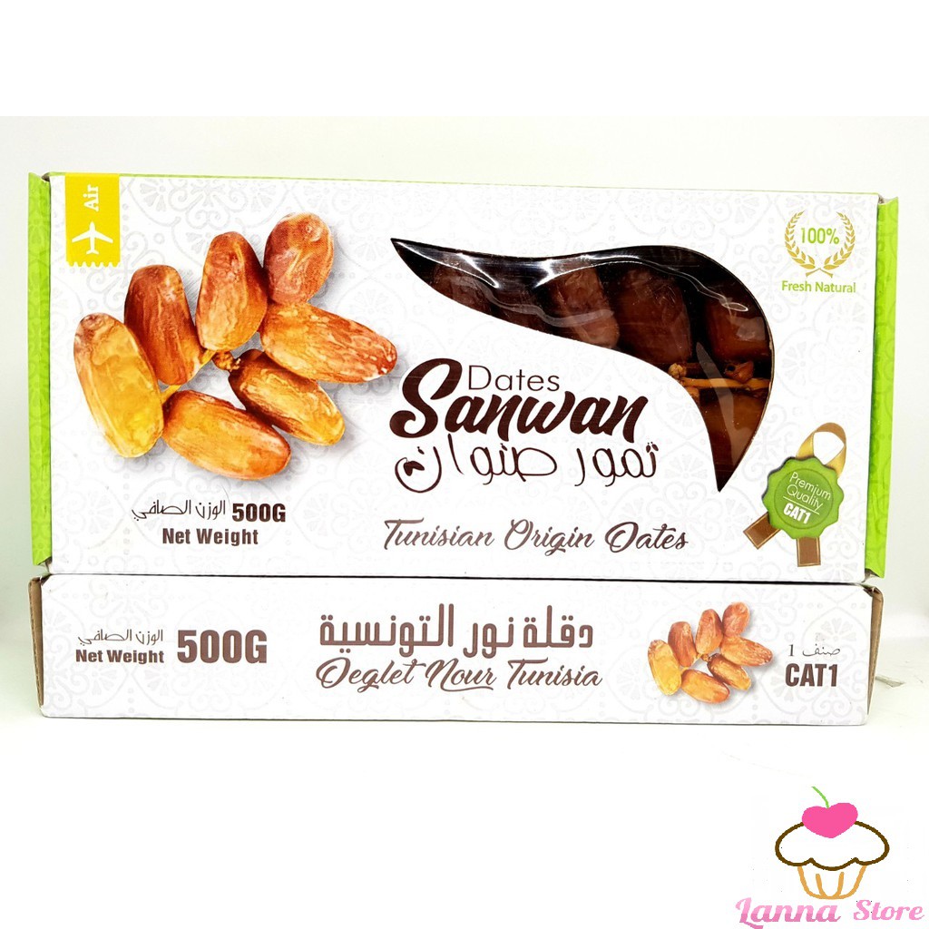 [HCM][SIÊU NGON] Chà Là Nguyên Cành Sấy Dẻo Dates Sanwan Tusnisia hộp 500g