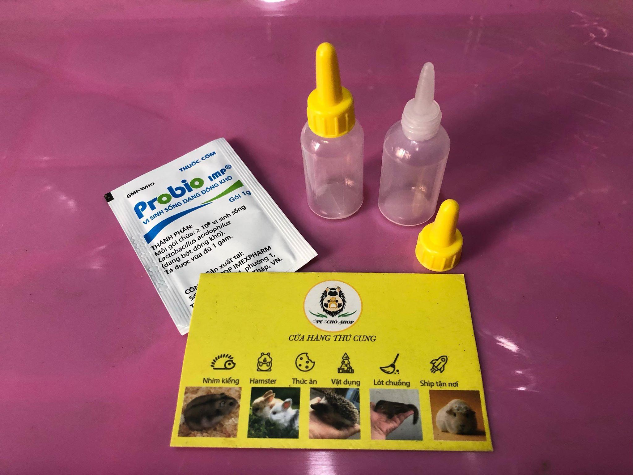 [HCM]2 Bình đút sữa + gói Men Hỗ Trợ Tiêu Hóa cho Sóc.